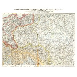 AKTION - Generalkarte von West-Russland und den angrenzenden Ländern bis Wien und Budapest aus dem Jahre 1914
